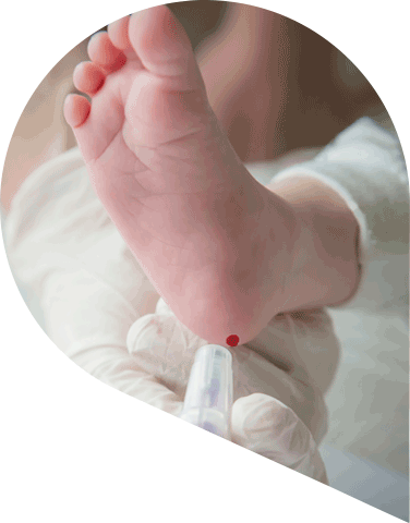 infant having a heel prick test