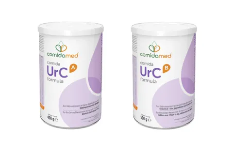 Two cans of the comida-UrC range - A formula and B formula